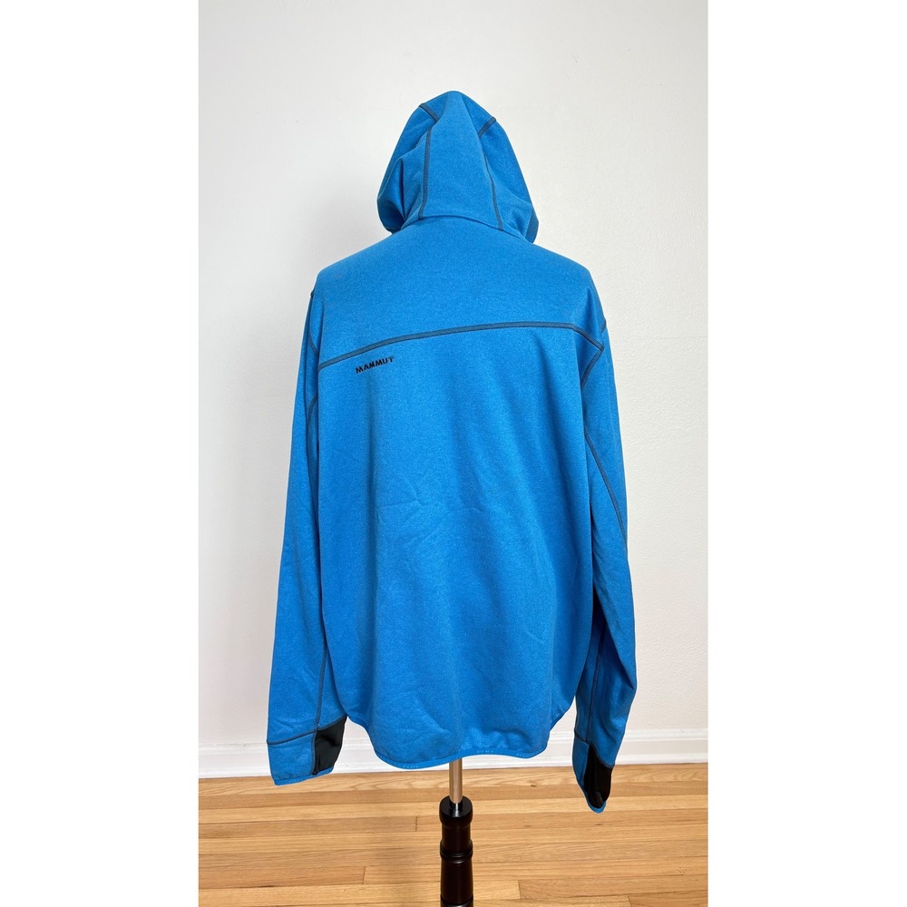 Mammut Blue Polartec Hooded Fleece Jacket Men Size 2XL Performance Gorpcore - Picture 3 of 8